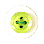Button - 12mm 4 Hole Thick Shiny - Bright Green