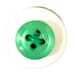 Button - 12mm 4 Hole Thick Shiny - Green