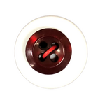 Button - 12mm 4 Hole Thick Shiny - Dark Red