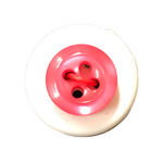 Button - 12mm 4 Hole Thick Shiny - Dark Pink
