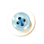 Button - 12mm 4 Hole Thick Shiny - Light Blue
