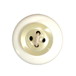 Button - 12mm 4 Hole Thick Shiny - Cream