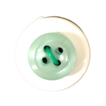 Button - 12mm 4 Hole Thick Shiny - Pale Green