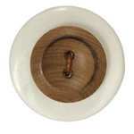 Button - 15mm 2 Hole Wood Concave Thick Rim