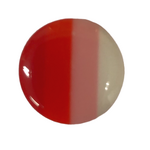 Button - 14mm Wide Striped Shank - Red