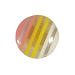 Button - 14mm Thin Striped Shank - Pink/Yellow/White