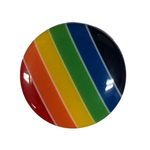 Button - 14mm Thin Striped Shank - Rainbow