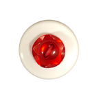Button - 10mm  2/H Petal Edge - Red