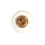 Button - 10mm  2/H Petal Edge - Brown