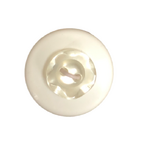 Button - 10mm  2/H Petal Edge - White