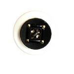Button - 15mm Nylon Gold Square Pattern - Black