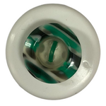 Button - 12mm 2 Hole Striped Edge Green