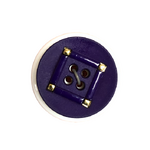 Button - 25mm Nylon Gold Square Pattern - Blue
