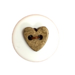 Button - 10mm Coconut Heart