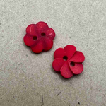 Button - 12mm Frangipani Flower Red 