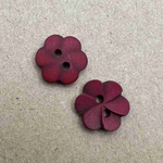 Button - 12mm Frangipani Flower Burgundy