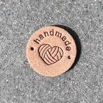 Round Microfibre Handmade with Love Warm Tan 25mm