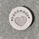Round Microfibre Handmade with Love Light Grey 25mm