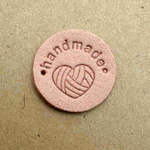 Round Microfibre Handmade with Love Pink 25mm