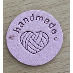 Round Microfibre Handmade with Love Mauve 25mm
