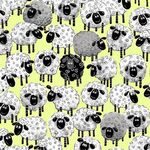 Fabric - Lewe the Ewe - Allover Sheep Green