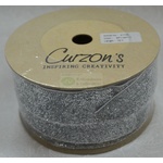 29mm Glitter Velvet Ribbon - Silver