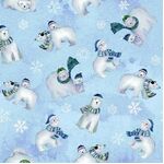Snowville - Y3278-29 Polar Bears Light Blu - ON SALE