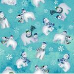 Fat Quarter - Snowville - Y3278-33 Polar Bears Aqua