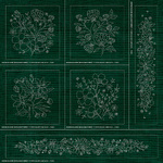 WF00-CH Wildflower Collection Sashiko Master Panel – Green
