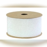 29mm Glitter Velvet Ribbon - White
