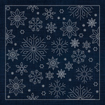 XM01-IN – Snowflakes (Indigo) 