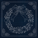 XM02-IN – Christmas Wreath (Indigo)