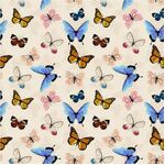 Fabric - Canto Butterflies Y3230-11 Light Khaki - ON SALE