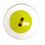 Button - 15mm Round Shiny Lime
