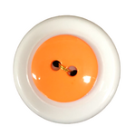 Button - 15mm Round Shiny Fluro Orange