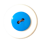 Button - 15mm Round Shiny Bright Blue