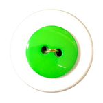 Button - 15mm Round Shiny Bright Green