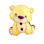 Button - 30mm Teddy - Yellow