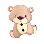 Button - 30mm Teddy - Brown