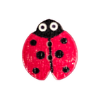 Button - 19mm Ladybug - Red