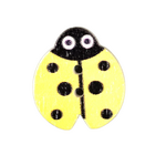 Button - 19mm Ladybug - Yellow