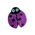Button - 19mm Ladybug - Purple