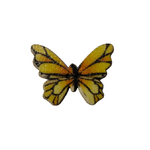 Button - 25mm Wooden Butterfly - Yellow