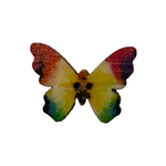 Button - 25mm Wooden Butterfly - Rainbow