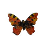 Button - 25mm Wooden Butterfly - Red/Black