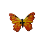 Button - 25mm Wooden Butterfly - Red/Yellow