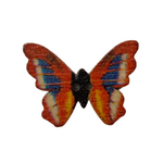 Button - 25mm Wooden Butterfly - Red/Blue