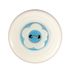 Button - 13mm Flower - Cyan Blue