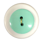 Button - 20mm Round Shiny Aqua
