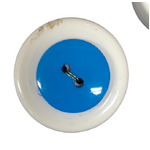 Button - 20mm Round Shiny Bright Blue